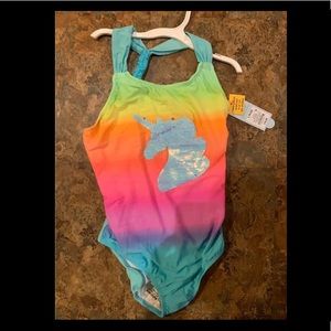 Unicorn Multicolored Girls Bathing Suit